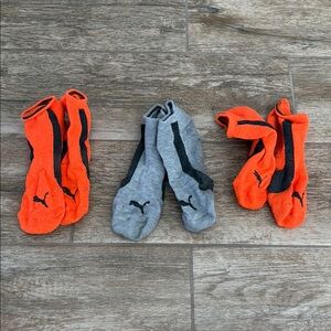 Puma Men's Orange and Gray Socks
